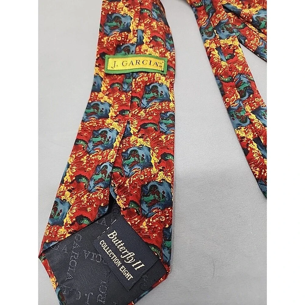 Jerry Garcia Neck Tie 100% Silk Multicolor Abstract Waves Made In The USA